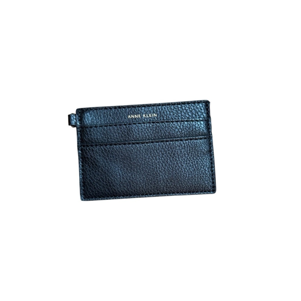 Anne Klein| Women’s Textured Black Leather Card Holder